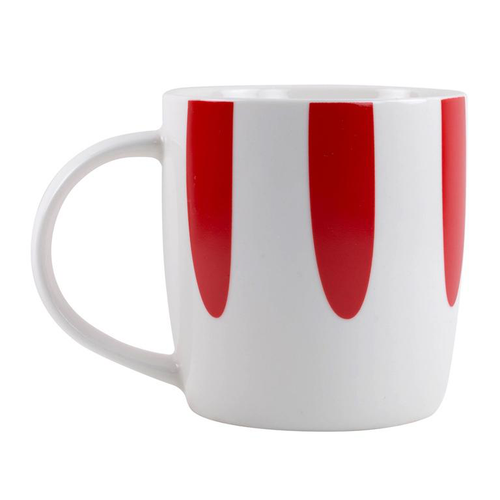 Visuel 1 du produit Mug en porcelaine blanc et rouge Stries - 39 cl