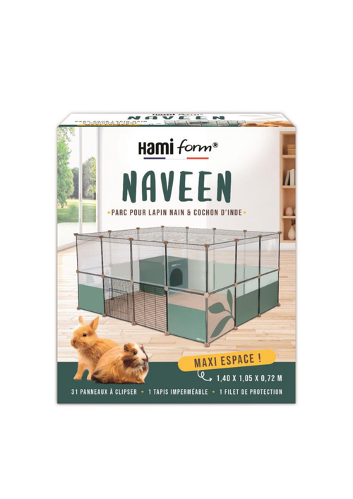 Visuel 2 du produit Parc pour lapin nain et cochon d'Inde coloris vert Hamiform Naveen - 142 x 105 x 72 cm