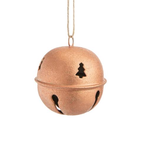 Visuel 1 du produit Suspension grelot ajouré sapin en métal cuivré - 6 x 6 x 6,5 cm