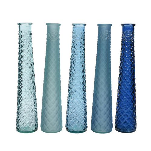 Visuel 1 du produit Vase coloris bleu en verre recyclé - Ø 7 cm