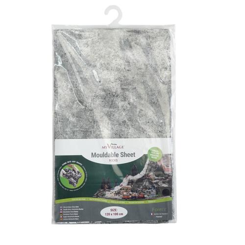 Visuel 1 du produit Décoration pour village de Noël feuille décor modulable rocher coloris gris My Village - 120 x 100 cm