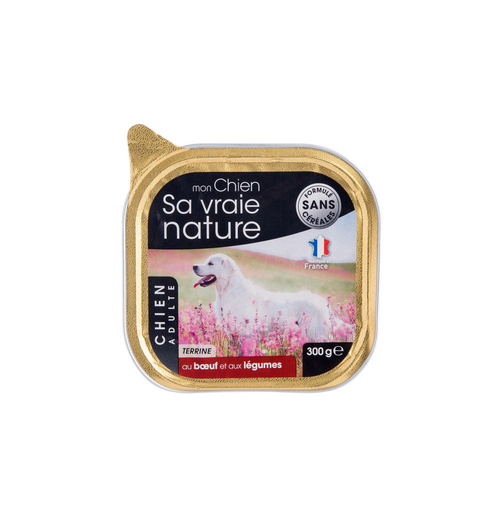 Visuel 2 du produit Terrine pour chien au bœuf et aux légumes Sa vraie nature - 300 g