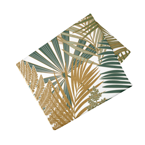 Visuel 1 du produit Nappe décorative en coton coloris vert Thalia - 150 x 250 cm