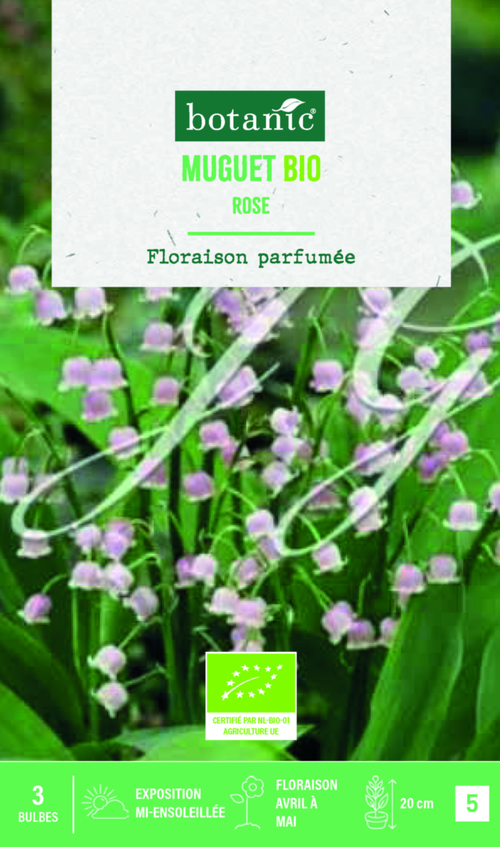 Visuel 1 du produit Bulbes de fleurs Muguet rose bio botanic® - 3 bulbes