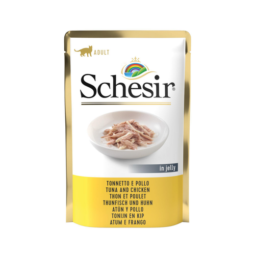 Visuel 1 du produit Aliment humide pour chat thon avec filets de poulet sachet en gelée Schesir - 85 g