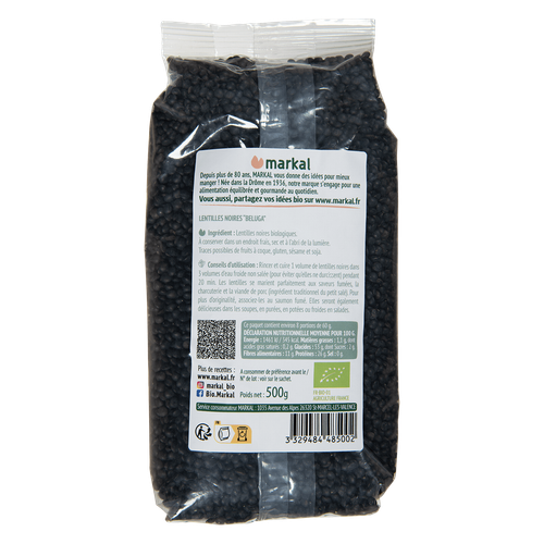 Visuel 2 du produit Lentilles noires beluga bio en sachet de 500 g