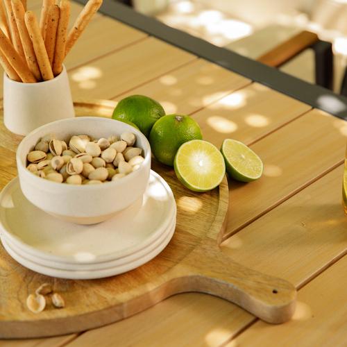 Visuel 9 du produit Table Calla avec allonges naturel coloris bois en aluminium - 160/240 x 100 cm