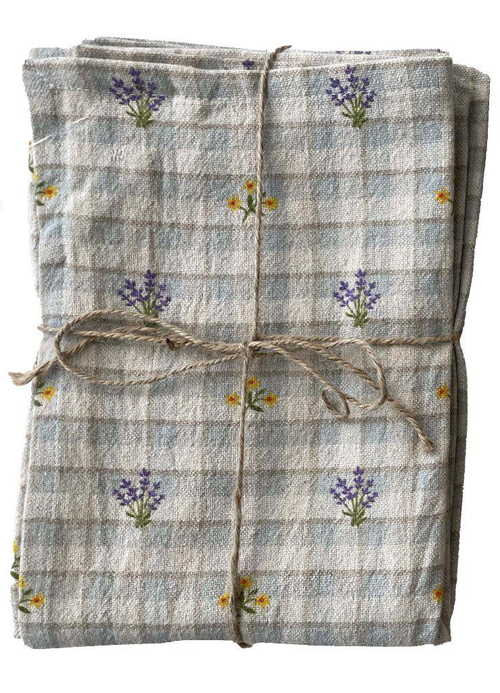 Visuel 1 du produit Lot de 2 torchons en coton bleu Solene-Segolene - 70 x 50 cm