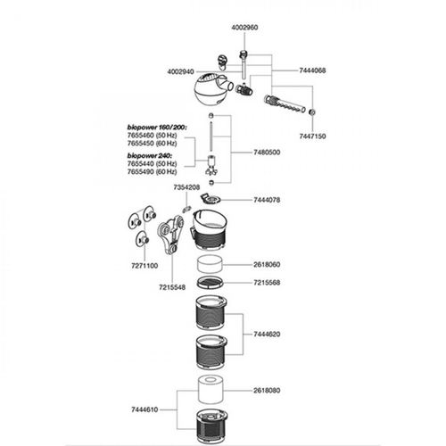 Visuel 1 du produit Préfiltre biopower avec cartouche - EHEIM PIÈCES DÉTACHÉES - compatible 160/200/260
