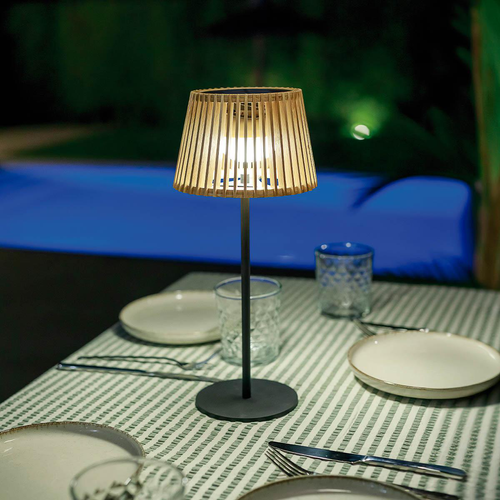 Visuel 7 du produit Lampe solaire Okinawa coloris marron effet blanc chaud en métal Newgarden - 20 à 30 cm