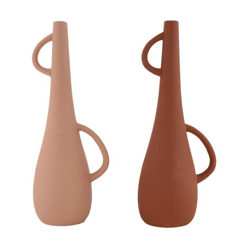 Visuel 2 du produit Vase double anse en terre cuite coloris terracotta Art Floral pour fleurs séchées - (produit vendu à l'unité, livré aléatoirement parmi deux coloris)