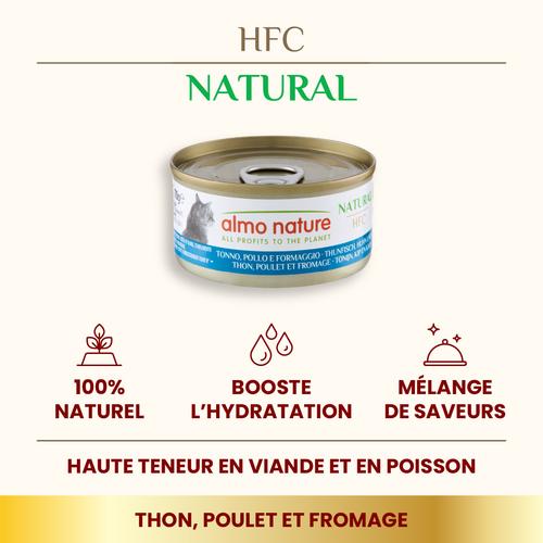 Visuel 2 du produit Pâtée pour chat HFC Natural au thon, poulet et fromage Almo Nature - 70 g