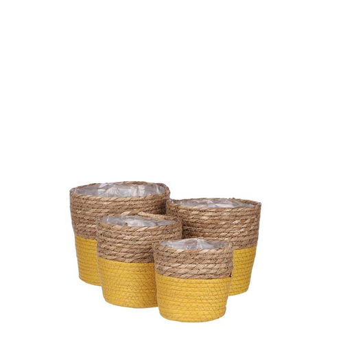 Visuel 1 du produit Panier en zostère jaune Rachel - Ø 18 x H 18 cm