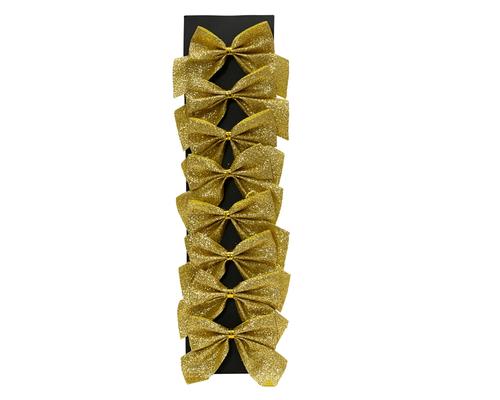 Visuel 1 du produit Ensemble de 8 nœuds pour couronne DIY en polyester or - 6 x 5,5 cm