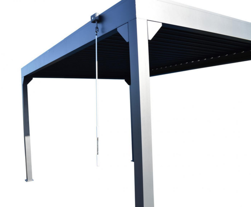 Visuel 3 du produit Tonnelle bioclimatique 3x4m, lames orientables, aluminium - PROLOISIRS Zéphir - Gris