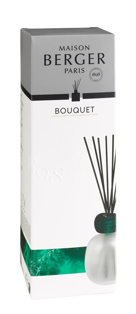 Visuel 1 du produit Bouquet parfumé en verre givré blanc et émeraude Maison Berger Minéral bleu séduction - 180 ml