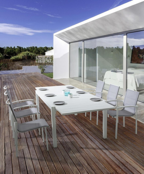 Visuel 6 du produit Table extensible PELAGIUS en aluminium -Blanc - BIZZOTTO - 83/166x80cm