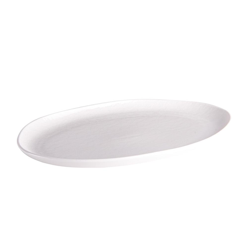 Visuel 2 du produit Grand plat ovale en porcelaine blanche Ecume - 30 x 20,5 cm