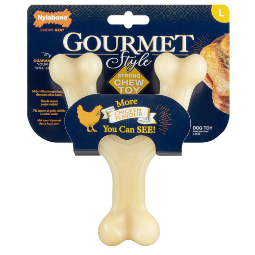 Visuel 1 du produit Jouet pour chien au poulet Nylabone Gourmet wishbone - Taille L