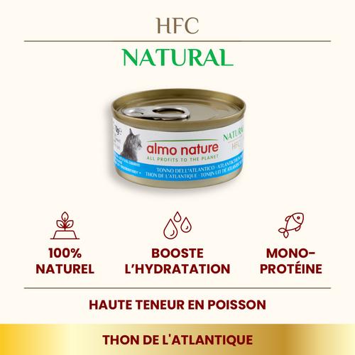 Visuel 2 du produit Pâtée pour chat HFC Natural au thon de l'Atlantique Almo Nature - 70 g