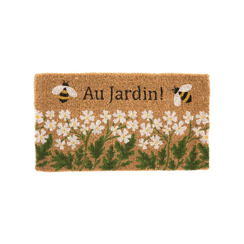 Visuel 1 du produit Paillasson en fibre de coco Au jardin ! avec décor pâquerettes - 72 x 40 cm