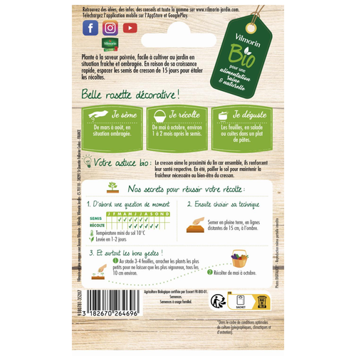 Visuel 2 du produit Graines de cresson coloris vert Vilmorin jardin - graines à semer