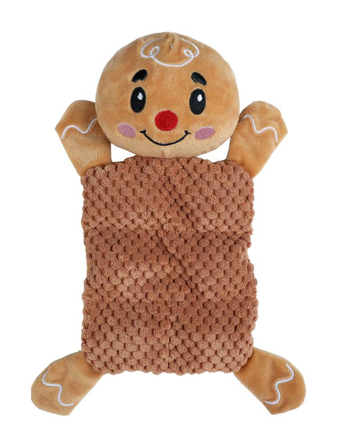 Visuel 1 du produit Jouet pour chien peluche plate bonhomme en pain d’épices avec sifflet Wouapy