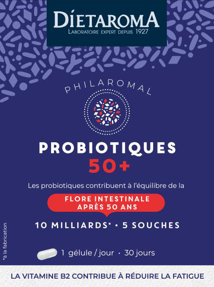 Visuel 1 du produit Complément alimentaire flore intestinale probiotiques 50 + Dietaroma Philaromal - 30 gélules