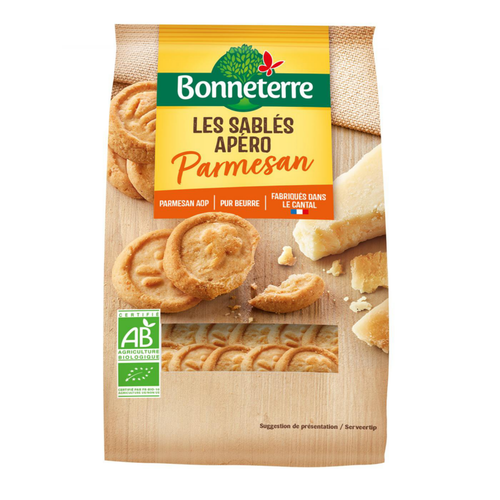Visuel 1 du produit Biscuits sablés parmesan  Bio Bonneterre - 100 g