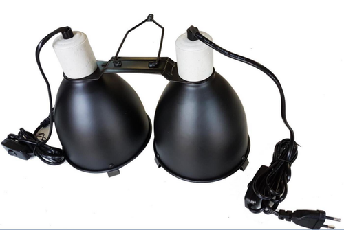 Visuel 2 du produit Support éclairage et chauffage pour terrarium coloris blanc Reptile Planet Twindome 16 - Ø 16 x H 19 cm