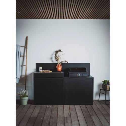 Visuel 7 du produit Support desserte pour plancha coloris noir en acier - 80 x 60 x 109 cm