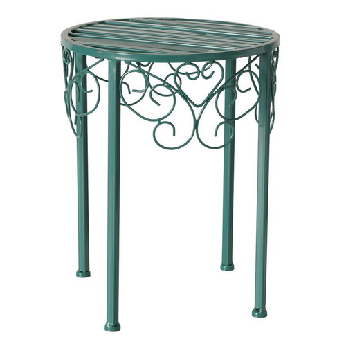 Visuel 1 du produit Sellette en métal bleu Louisa petit modèle - Ø 20 x H 28 cm