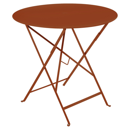 Visuel 1 du produit Table pliante Bistro Fermob coloris orange en acier - Ø 77 x 74 cm
