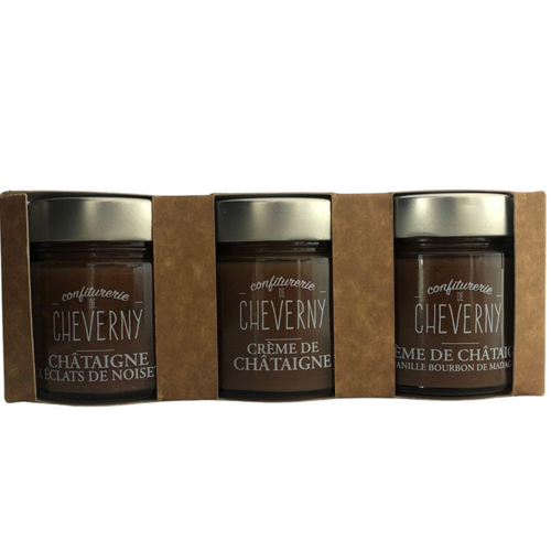 Visuel 1 du produit Coffret de confitures châtaigne vanille noisettes Confitures Cheverny - 840 g