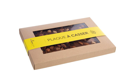 Visuel 1 du produit Plaque à casser lait & fruits secs bio sans marteau Chocolaterie Castelain - 400 g