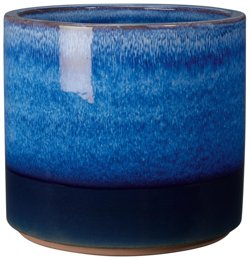 Visuel 4 du produit Pot en terre cuite émaillée coloris bleu Deroma Océan - Ø 25 x H 21 cm