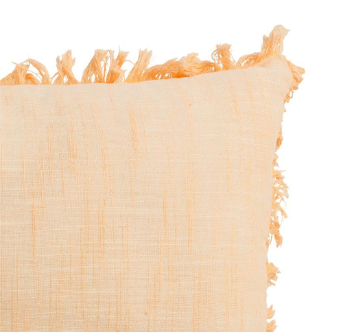 Visuel 2 du produit Coussin frangé coloris beige en coton - 30 x 50 cm