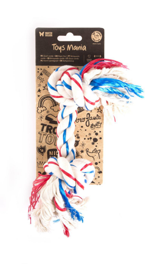 Visuel 1 du produit Jouet corde pour chien tricolore Martin Sellier - 21 cm