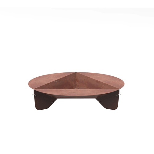 Visuel 1 du produit Brasero de sol en acier coloris cognac Oyat 80 - Ø 80 x H 24,5 cm