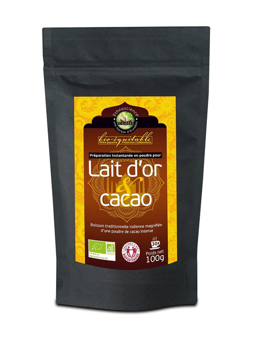 Visuel 1 du produit Mélange lait d'or au cacao bio équitable Ethnoscience - 100 g