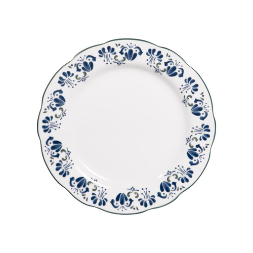 Visuel 1 du produit Assiette à dessert en porcelaine blanche et bleue Giverny - Ø 21 cm