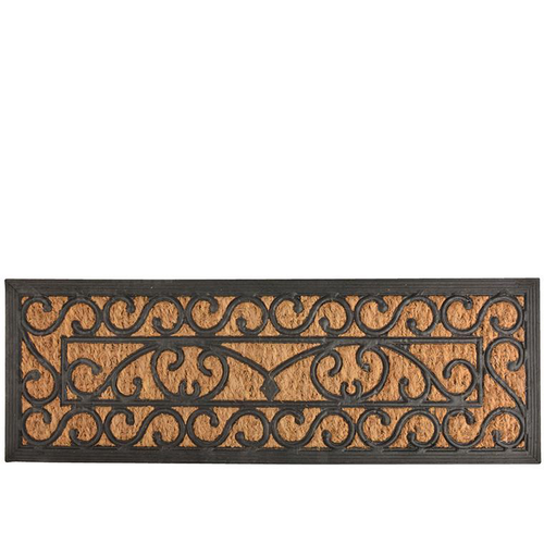 Visuel 1 du produit Tapis en fibre de coco et caoutchouc noir Classique - 75,5 x 25,2 x 1 cm