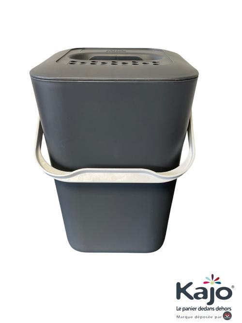 Visuel 1 du produit Seau à compost bioseau 7,5 L coloris gris en plastique - 20 x 19,5 x 29 cm