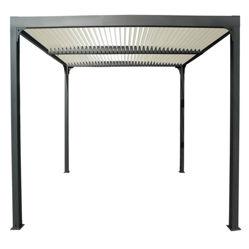 Visuel 1 du produit Pergola bioclimatique coloris gris en aluminium - 3,6 x 3 m