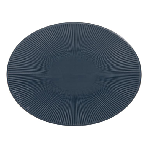 Visuel 1 du produit Plat ovale Bohem coloris bleu en grès - 41,5 x 32 cm
