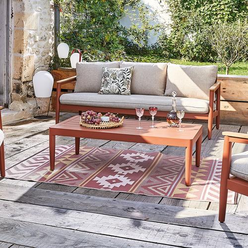 Visuel 2 du produit Tapis d'extérieur en polypropylène recyclé Terracotta Aztèques - 180 x 120 cm