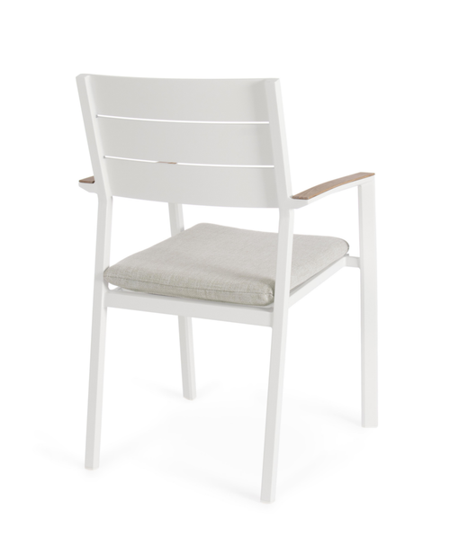 Visuel 5 du produit Fauteuil Calla coloris blanc en aluminium - 58,5 x 55,5 x 90 cm