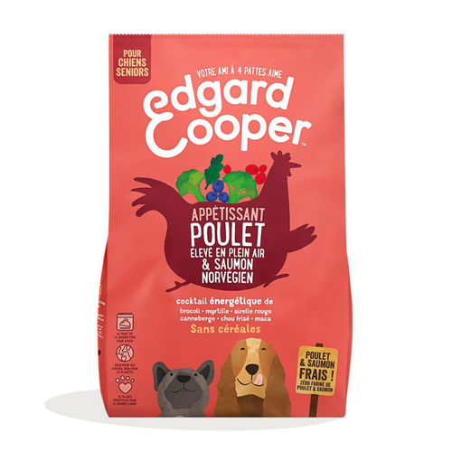Visuel 1 du produit Croquettes pour chien senior au poulet et au saumon sans céréales Edgard & Cooper - 2,5 kg