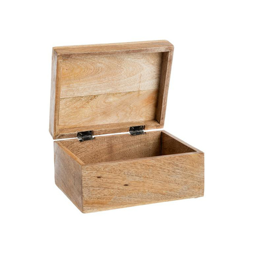 Visuel 3 du produit Boîte en bois de manguier à décor floral pêche petit modèle - 12,5 x 7,5 x 5 cm