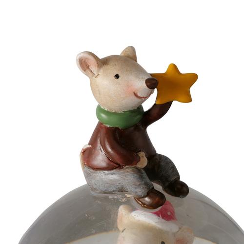 Visuel 3 du produit Boule à neige souris en acrylique et résine multicolore Millie - Ø 10 x H 17,5 cm